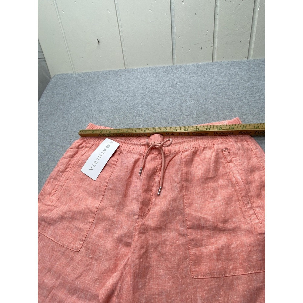 Athleta Retreat Linen Pant Womens 14 Pink Lightweight Easy Care‎ Secure Pockets - Picture 4 of 12